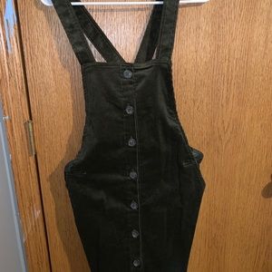 Felt Army Green Overall Dress